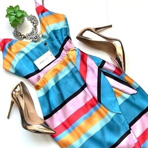 Lovers and Friends Orchid Dress in April Stripe Wrap Tulip Hem Size Small NWT